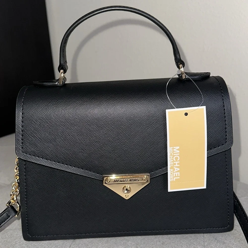 Michael Kors Grace MD TH Satchel black handle or cross body